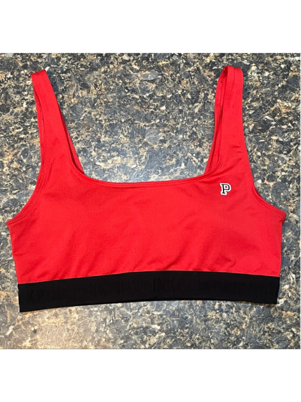 Women's PINK Victoria's Secret Sports Bra L Red Black comfy gym